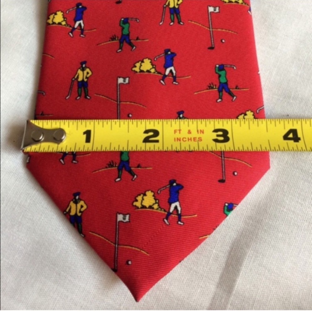GOLF NECKTIE SILK Cabouchon Red